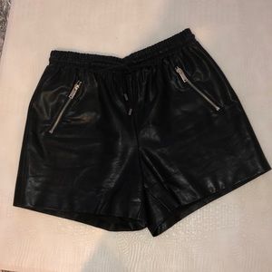 Black Pleather Shorts